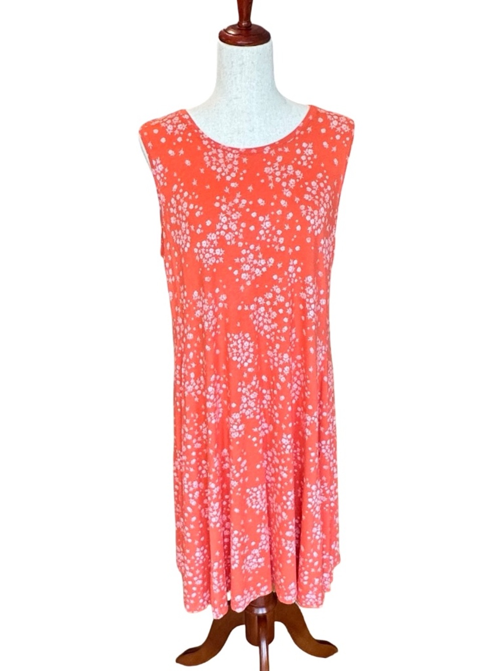 Style & Co Sleeveless Floral Print Maxi Casual Sundress Orange/Peach Size XL